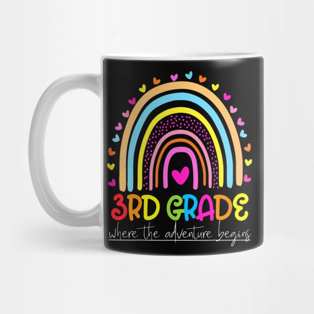 Rainbow 3rd Grade Where The Adventure Begins by Red and Black Floral